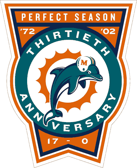 Miami Dolphins 2002 Anniversary Logo iron on paper